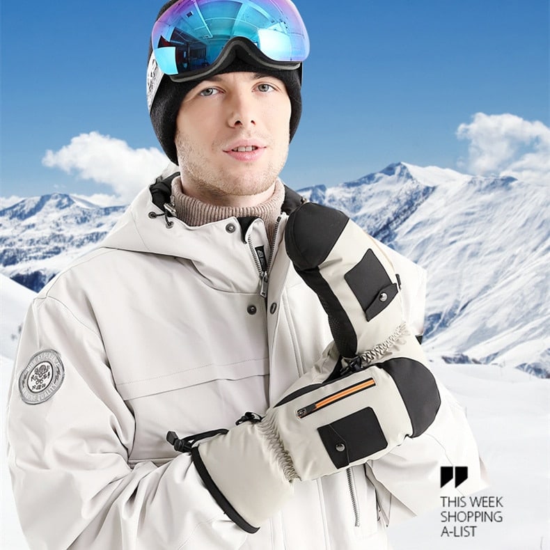 Moufles de Ski épaisses en velours pour hommes_1