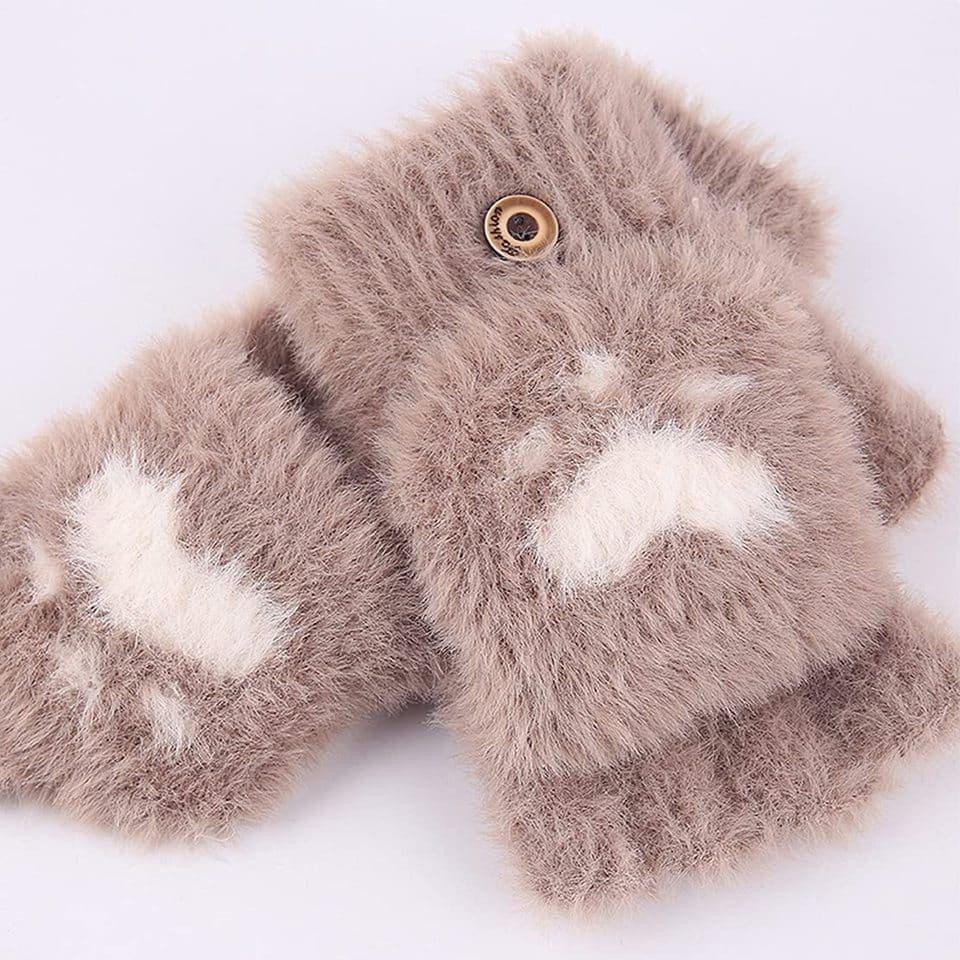 Moufles gants à rabat en vison doux pour hommes et femmes_1