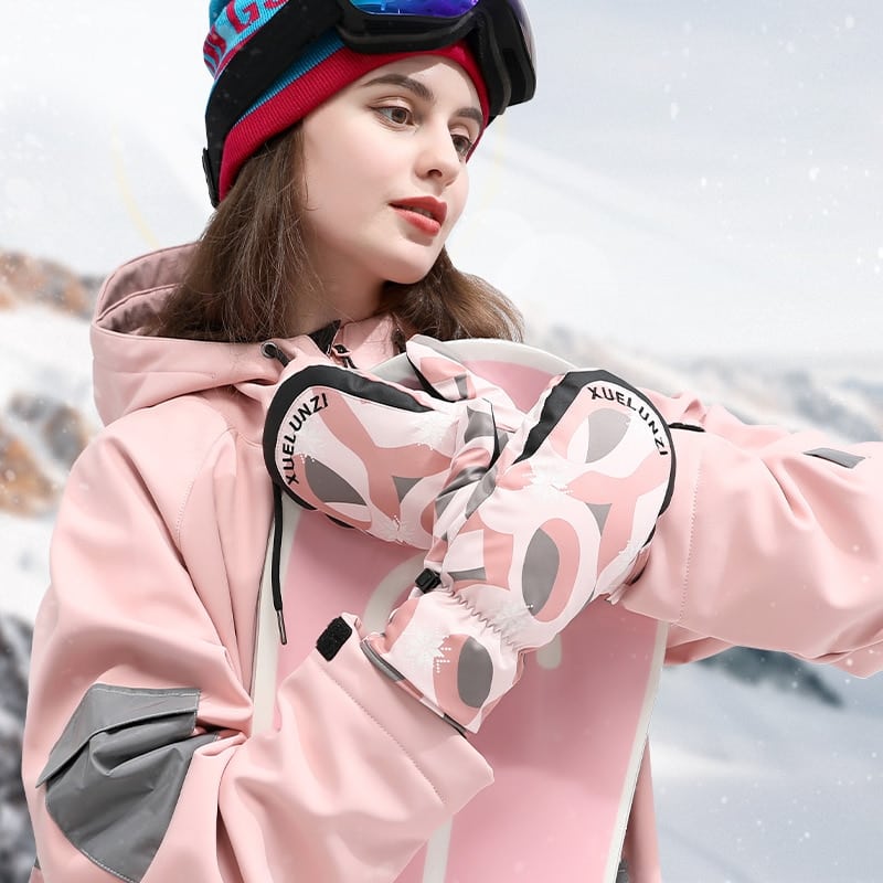Moufles mitaines imperméables en polyester de Ski pour femmes et filles_1